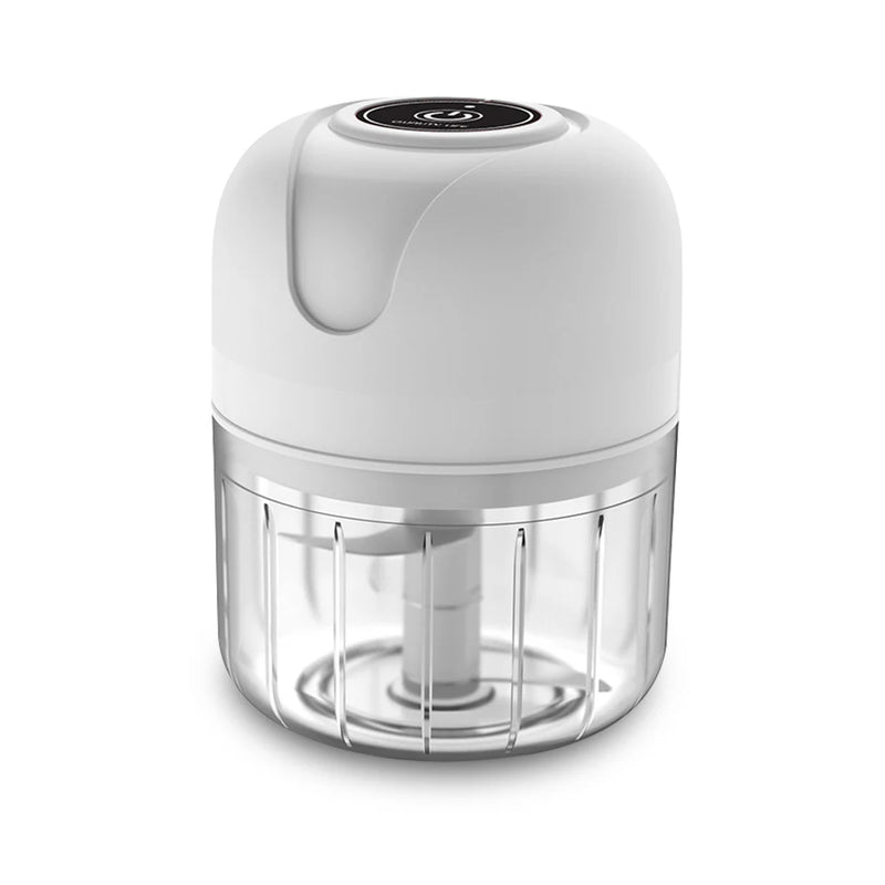 Mini Processador Triturador Elétrico 3 Laminas Moedor Alho Cebola Carne Vegetais Fruta Amendoim Recarregável USB 250ml