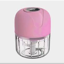 Mini Processador Triturador Elétrico 3 Laminas Moedor Alho Cebola Carne Vegetais Fruta Amendoim Recarregável USB 250ml